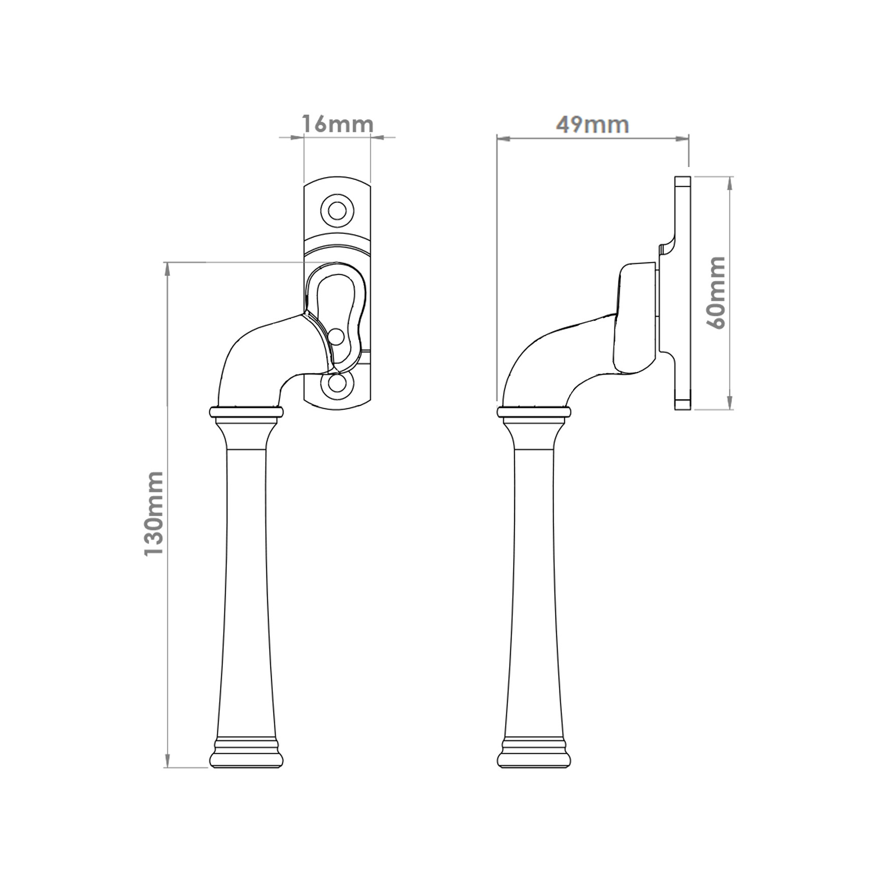 Grace Espagnolette Window Handle - Locking